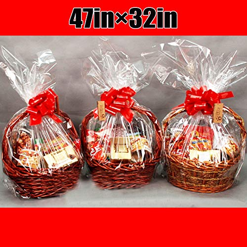 Book Cover Porpor Booya Clear Basket Bags Package Bags Cellophane Wrap for Baskets and Gifts, 47 by 32 Inches (20-Pack)