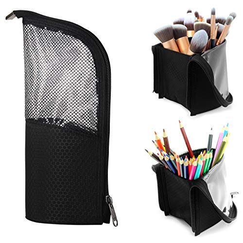 Book Cover Makeup Brush Organzier Bag,High Capacity Portable Stand-Up Makeup Brush Holder,Professional Artist Makeup Brush Sets Case Waterproof Dust-proof Makeup Brush Cup