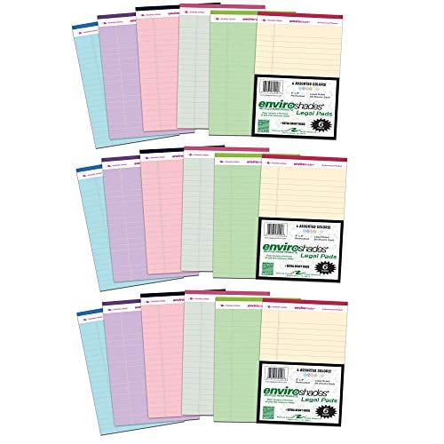Book Cover Roaring Spring Enviroshades 5x8 Assorted Legal Pad 6/Pack, 3 Pack