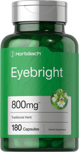 Book Cover Eyebright Herb Capsules 800mg | 180 Count | Non-GMO, Gluten Free Supplement | by Horbaach