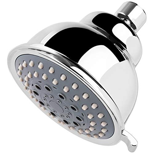 Book Cover High Pressure Shower Head - Voolan 4 Inches Rain Showerhead - 5 Spray Settings - Luxury Modern Chrome Look - Perfect Adjustable Replacement for Bathroom Shower Heads