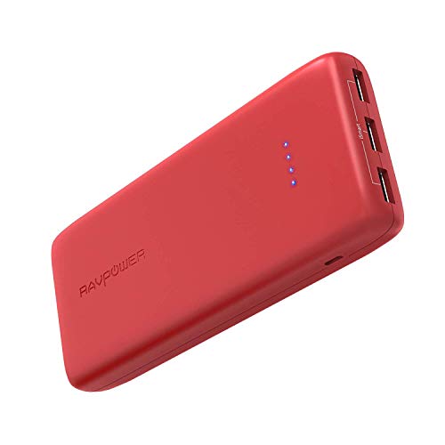 Book Cover RAVPower Portable Charger 22000mAh Power Bank 22000 Battery Pack Charger 5.8A Output 3-Port (2.4A Input, Triple iSmart 2.0 USB Ports, Li-Polymer Battery) Battery Charger for Smartphone Tablet-Red