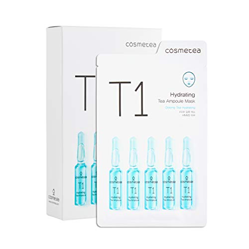 Book Cover Cosmetea Korean Essence Face Mask - T1 Oolong Tea Hydrating Ampoule Full Facial Masks 10 Pack Treatments, Care Your Skin Anti-Aging, Anti-Wrinkle, Purifying, Deep Moisturizing With Hyaluronic Acid
