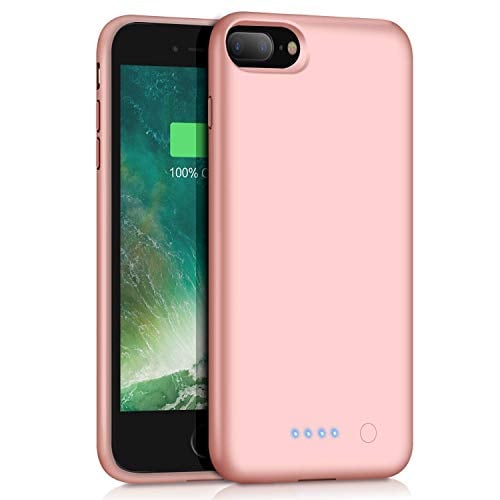Book Cover Battery Case for iPhone 7 Plus/ 8 Plus, 8500mAh Portable Battery Smart Battery Case for iPhone 7 Plus/ 8 Plus Portable Charging External Charger Cover 5.5 inch Charging Case - Rose Gold