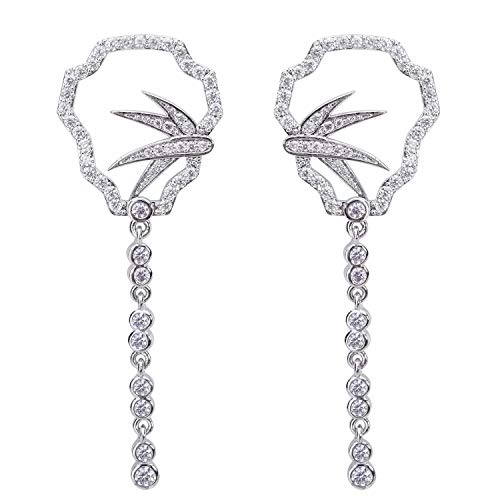Book Cover SILVERAL Dangle Earrings Silver Earrings Crystal Pierced Earrings for Women Gift