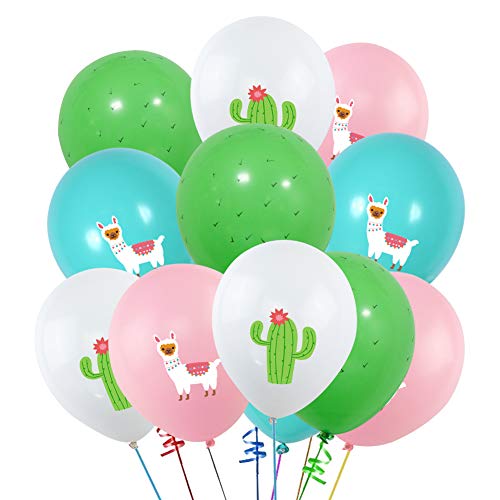 Book Cover 40PCS Llama Cactus 3D Printed Party Balloons Decorations, Llama Themed Birthday Party Supplies, Bolivian Peru Alpaca Party Cactus 12 INCH Thick Latex Balloons for Baby Shower Kids Birthday Party Decor
