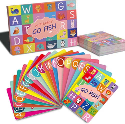 Book Cover Upgraded Alphabet Go Fish Classic Card Game, ABC Uppercase Lowercase Letters Learning Animal Picture Recognition Card Game...