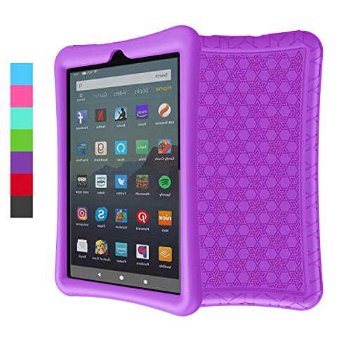 Book Cover LEDNICEKER Silicone Case for for All-New Fire 7 Tablet (9th Generation - 2019 Release) - Anti Slip Shockproof Kids Friendly Case for Amazon Fire 7 2019 & 2017 (7 Inch Display), Purple
