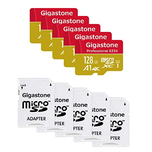 Book Cover Gigastone Micro SD Card 128GB 5-Pack Micro SDXC Memory Card A1 4K UHS-I U3 C10 with Mini Case and MicroSD to SD Adapter High Speed Memory Card Class 10 4K Ultra HD Video Nintendo Gopro Camera Samsung