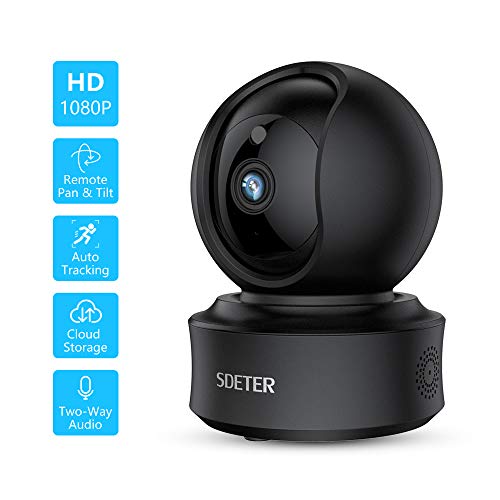 Book Cover SDETER WiFi IP Camera, Wireless 1080P Auto-Cruise Pan Tilt Security Surveillance Dome Camera for Baby Elder Pet Nanny Monitor, Two-Way Audio Night Vision Support Yi Cloud