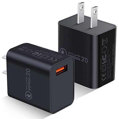 Book Cover Quick Charge 3.0 Wall Charger, Besgoods 2-Pack 18W QC 3.0 Charger Adapter Fast Phone Charger Block Compatible with Wireless Charger, Samsung Galaxy S9 S8 Note 8 9, iPhone, iPad, LG, HTC and More