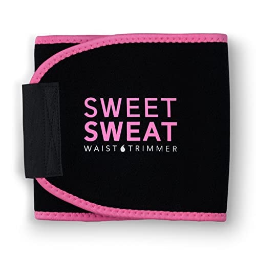 Book Cover Sweet Sweat Waist Trimmer, by Sports Research - Get More From Your Workout - Sweat Band Increases Stomach Temp to Cut Water Weight - Gym Waist Trainer Belt for Women & Men - Faja para Hacer Ejercicios