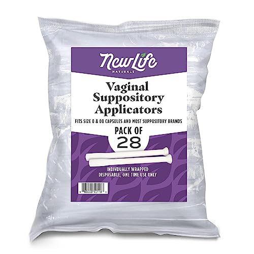 Book Cover Disposable Plastic Vaginal Suppository Applicators: Individually Wrapped Suppository Applicator for Women - Fits Most Boric Acid Suppositories, Pills, Tablets and Size 0 and 00 Capsules - 28 Pack
