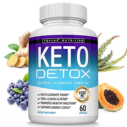 Book Cover Toplux Keto Detox Pills Advanced Cleansing Extract – 1532 Mg Natural Acai Colon Cleanser Formula Using Ketosis & Ketogenic Diet, Flush Toxins & Excess Waste, for Men Women, 60 Capsules, Supplement