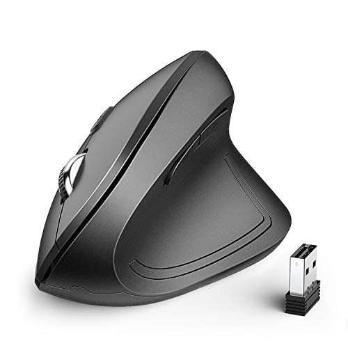 Book Cover iClever Ergonomic Mouse Wireless - Vertical Mouse 6 Buttons with Adjustable DPI 1000/1600/2000/2400 Comfortable 2.4G Optical Ergo Mouse for Laptop, Computer, Desktop, Mac, Windows, Mac OS (Vertical)