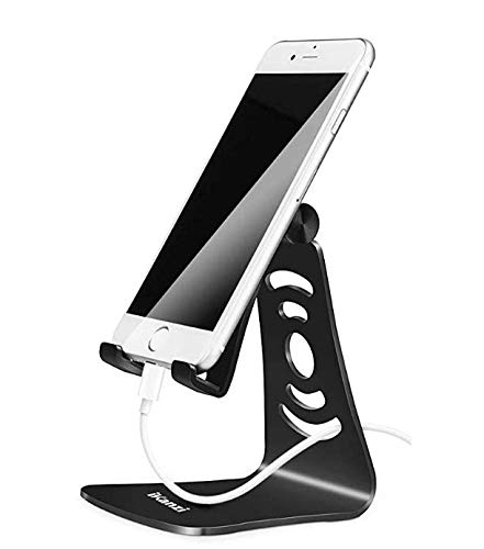 Book Cover Phone Stand, Multi-Angle Adjustable Universal Aluminum Desktop Desk Stand, Cellphone Stand Mobile Phone Holder, Compatible with iPhone X 8 7Plus SE 5 5s 5c, Samsung S9 S9plus S8 S8 and All Smartphone