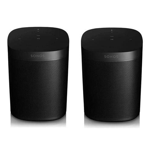 Book Cover Sonos One 2 Pack (Gen 2) Smart Speaker with Built-in Alexa Voice Control, Wi-Fi, Black