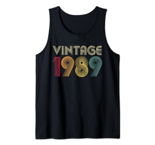 Book Cover 34th Birthday Gift Classic 1989 Vintage Men Women 34 Years Tank Top