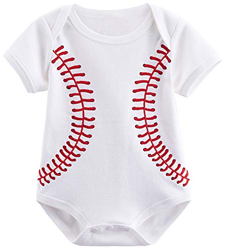 Book Cover COSLAND Infant Baby Boys' Baseball Bodysuit Sports Clothes 6-12 Months