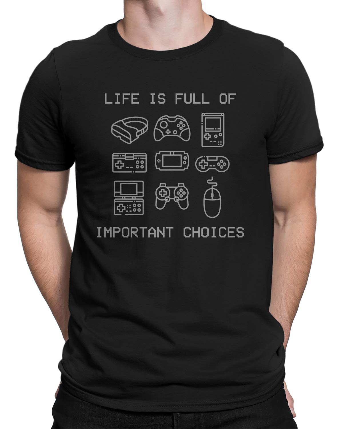 Book Cover Life is Full of Important Choices Video Games Gamer Men's T-Shirt Small Black