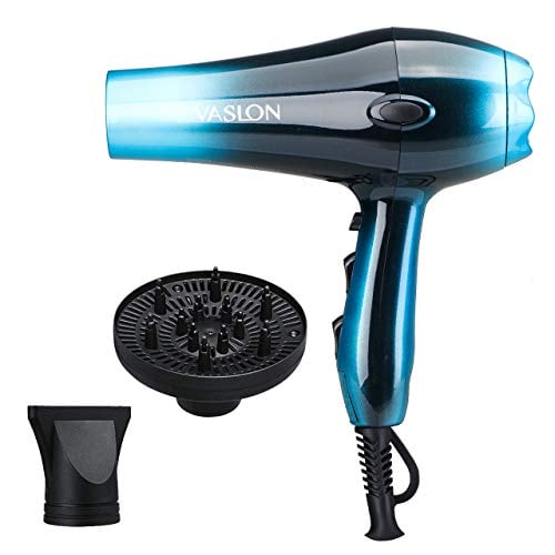 Book Cover VASLON 1875W Professional Salon Hair Dryer Nano Ionic Negative Ionic Blow Dryer AC Motor Fast Dry Low Noise Hair Blow Dryer 2 Speed and 3 Heat Setting with Diffuser & Concentrator