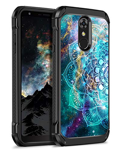 Book Cover BENTOBEN Compatible with LG Stylo 4 Phone Case, LG Stylo 4 Plus Case, LG Q Stylus Case, Hybrid Soft TPU Bumper Hard PC Glow in The Dark Luminous Noctilucent Case for LG Stylo 4,Mandala in Galaxy
