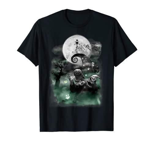 Book Cover Disney The Nightmare Before Christmas Haunted Scene T-Shirt