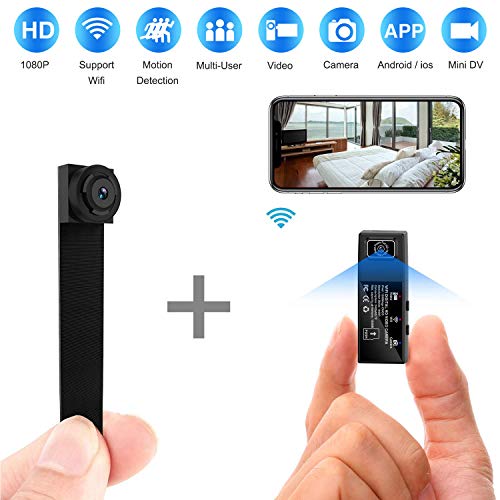 Book Cover Hidden Spy Camera WiFi,HD 1080P Portable Wireless Small IP Camera Nanny Cam with Interchangeable Lens/Motion Detection for Home Office