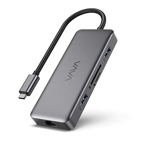 Book Cover VAVA USB C Hub, 8-in-1 USB C Adapter with 4K HDMI, 1Gbps RJ45 Ethernet Port, USB 3.0, SD/TF Card Reader, 100W PD Charging Port for MacBook/Pro/Air and Type C Windows Laptops