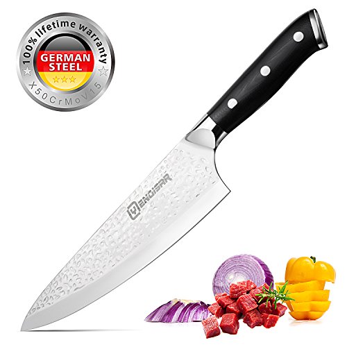 Book Cover Yengisar Chef Knife 8 Inch Ultra-Sharp, High Carbon German Steel with Ergonomic Handle Rust Resistant Kitchen Knife
