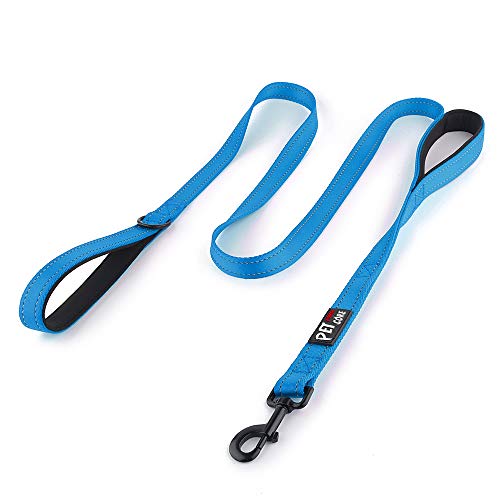 Book Cover Pioneer Petcore Dog Leash 6ft Long,Traffic Padded Two Handle,Heavy Duty,Reflective Double Handles Lead for Control Safety Training,Leashes for Large Dogs or Medium Dogs,Dual Handles Leads(Light Blue)
