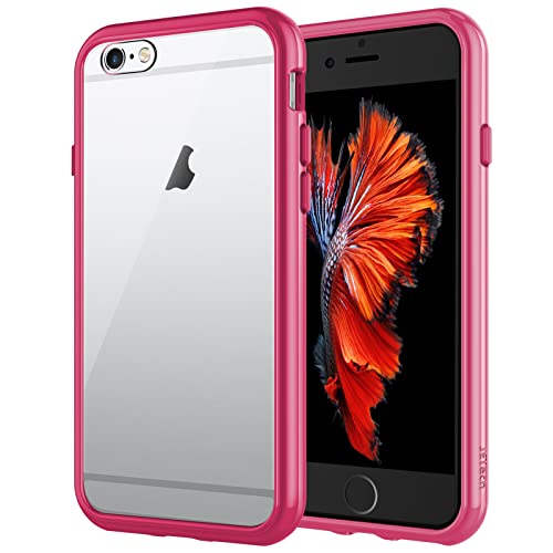 Book Cover JETech Case for iPhone 6 Plus and iPhone 6s Plus 5.5-Inch, Shock-Absorption Bumper Cover, Anti-Scratch Clear Back (Red)