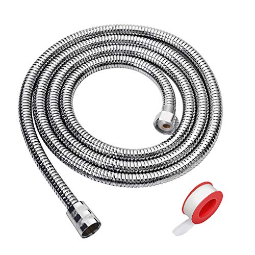 Book Cover Blissland Shower Hose, 79 Inches Extra Long Chrome Handheld Shower Head Hose with Brass Insert and Nut - Lightweight and Flexible