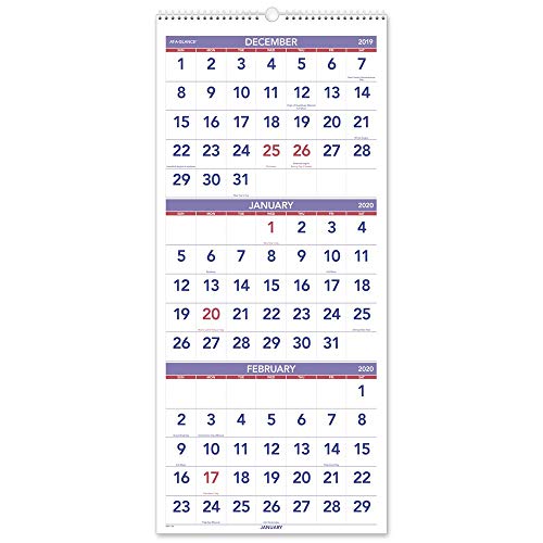 Book Cover AT-A-GLANCE 2020 Wall Calendar, 3-Month Display, 12