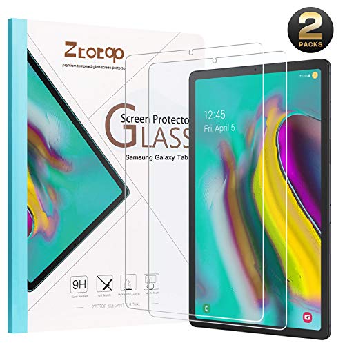 Book Cover Ztotop Screen Protector for Galaxy Tab S6/S5e 2019 Release, [2 Pack] High Definition/Scratch Resistant 9H Tempered Glass Screen Protector for Samsung Galaxy Tab S6/S5e 2019 Tablet