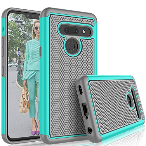 Book Cover LG G8 Case, 2019 LG G8 ThinQ Cute Case, Tekcoo [Tmajor] Hybrid Solid Shock Absorbing [Turquoise] Rubber Silicone & Plastic Scratch Resistant Bumper Grip Rugged Sturdy Hard Phone Cases Cover