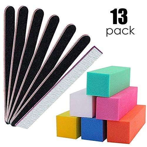 Book Cover Mefashion Nail Files and Buffer for Women Girls, Professional Pedicure Manicure Tool with 6 Double Sided 100/180 Grit Emery Boards, 6 Buffer Sanding Blocks, 180/240 Grit Emery Board