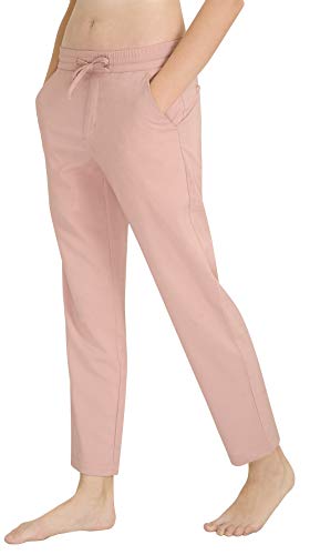 Book Cover Marycrafts Women's Casual Summer Beach Lounge Tapered Pull On Pants L Pink