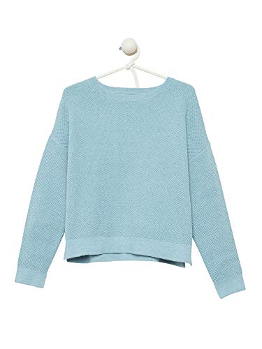 Book Cover Cashmeren Women's Cotton Cashmere Oversized Crewneck Sweater Seed Stitch Square Knit Pullover