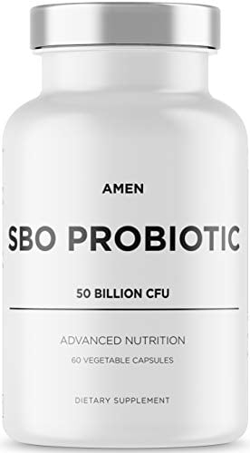 Book Cover Amen SBO Probiotics 50 Billion CFU Probiotics for Women, Men and Adults, Natural, Shelf Stable Probiotic Supplement with Organic Prebiotics, Soil Based Organisms, 60 Capsules