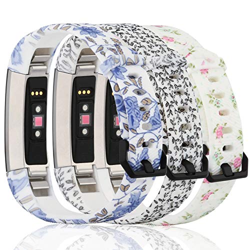Book Cover honecumi Floral Pattern Bands Compatible with Alta/Alat hr Wrist Watch Band Replacement Accessory-Exchange Watch Band for Men Women Colorful Pattern Small Large Bands with Buckle Clasp