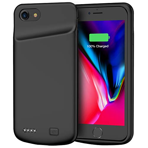 Book Cover Battery Case for iPhone 7/8/SE 2nd Generation(2020), 4500mAh Portable Rechargeable Protective Charging Case for iPhone 7/8/SE 2020 (4.7 inch)-Black