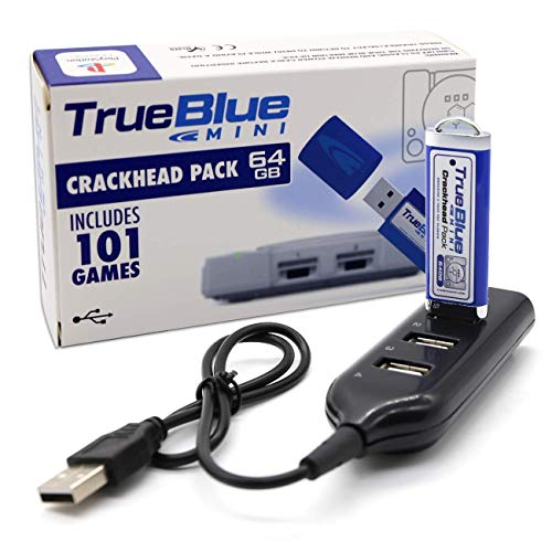 Book Cover Aosai True Blue Mini Crackhead Pack for Playstation Classic 2-Players 64GB 101 Games Crackhead Pack for Playstation Accessories