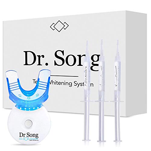 Book Cover Dr Song Teeth Whitening Kit 3X Syringes 35% Carbamide Peroxide, Light, Trays - Hismile