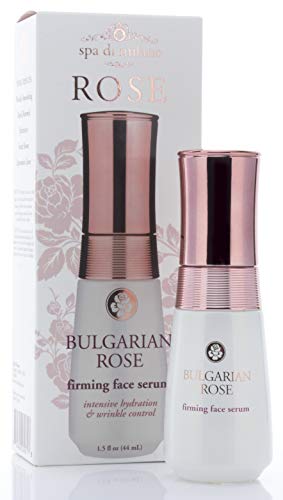 Book Cover Spa Di Milano Bulgarian Rose Face serum with Hyaluronic Acid, Vitamin C, Honey, and Green Tea. Anti-aging serum softens the look for wrinkles, expression lines, dark spots, and dry skin.
