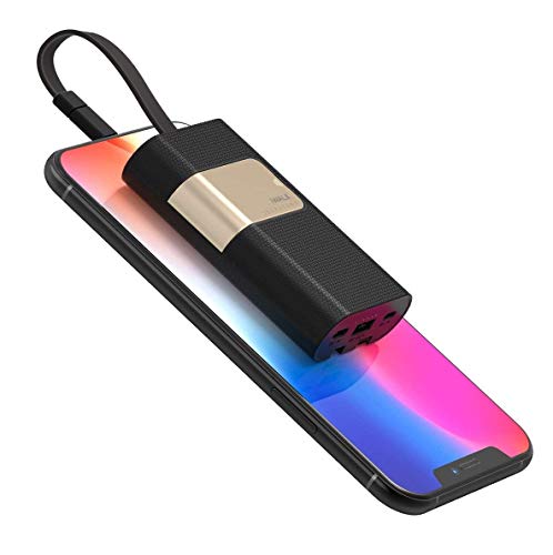 Book Cover iWALK USB C 10000mAh Portable Charger with Built in Cables,18W PD and QC3.0 Power Bank Compatible with iPhone 11 pro max Xs/X 8 7 Plus,Samsung Galaxy,Nintendo Switch and More,Black
