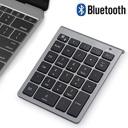 Book Cover Bluetooth Number Pad, Wireless Numeric Keypad - Acedada Rechargeable Dual-Mode Aluminum USB Numpad, Portable Multi-Device Bluetooth 10 Key for Laptop, MacBook Pro/Air, Mac (Light Grey)