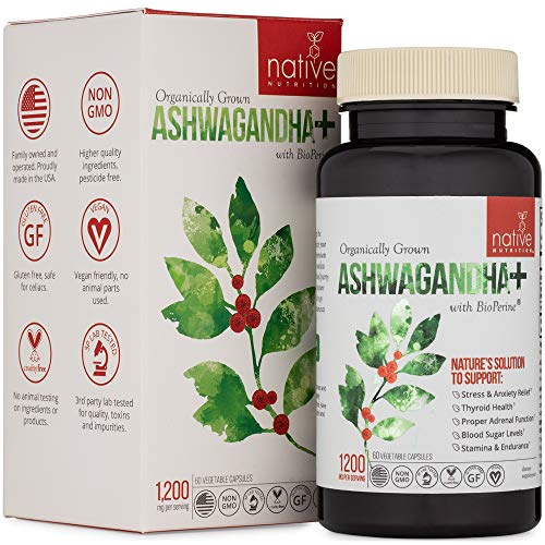 Book Cover Organic Ashwagandha Root Herbal Supplement â€“ Premium Ashwagandha Capsules for Anxiety, Stress Relief, Adrenal & Thyroid Support - with Black Pepper Extract for Max Absorption & Faster Results