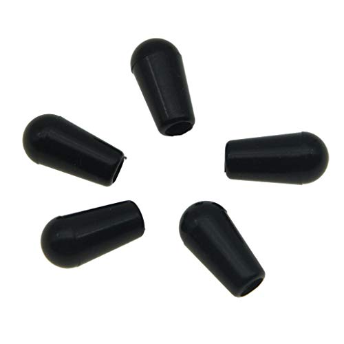 Book Cover KAISH Plastic 5-Pack American Thread 3 Way Toggle Switch Tip Switch Knob Cap for Switchcraft Switches Black