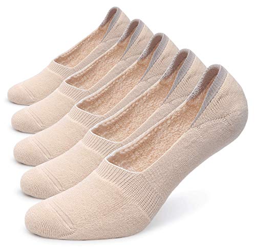 Book Cover Pareberry Women's Thick Cushion Cotton Athletics Casual Low Cut Flat Non-Slip Boat Liner No Show Socks-5/10 Pack